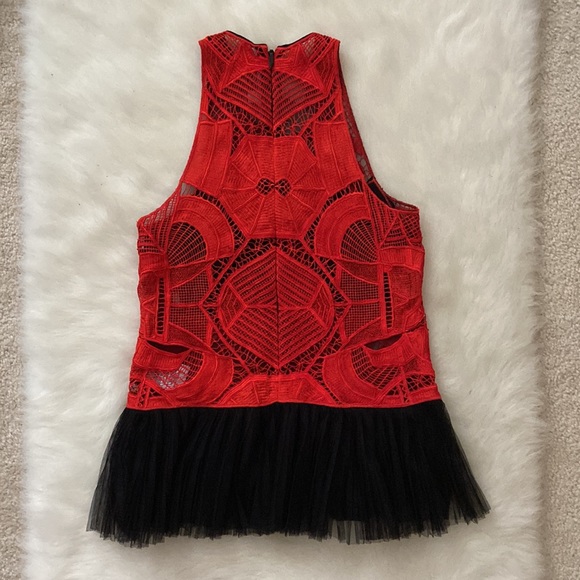 Jonathan Simkhai Tuelle and Lace Peplum Top, Size 2 - Picture 7 of 15